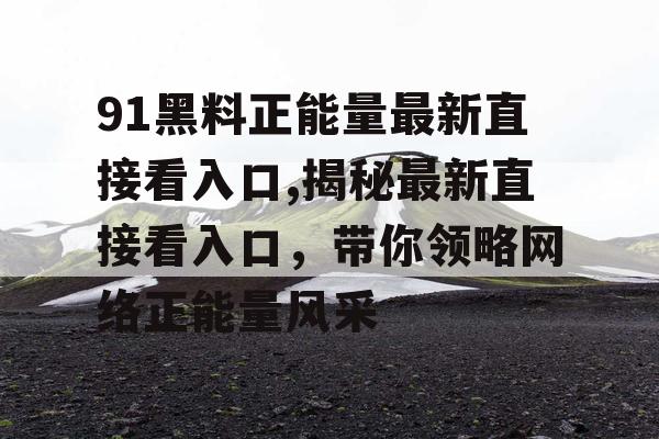 91黑料正能量最新直接看入口,揭秘最新直接看入口，带你领略网络正能量风采