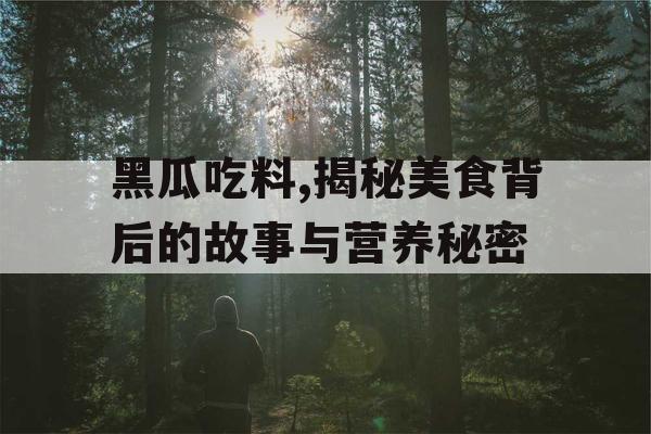 黑瓜吃料,揭秘美食背后的故事与营养秘密