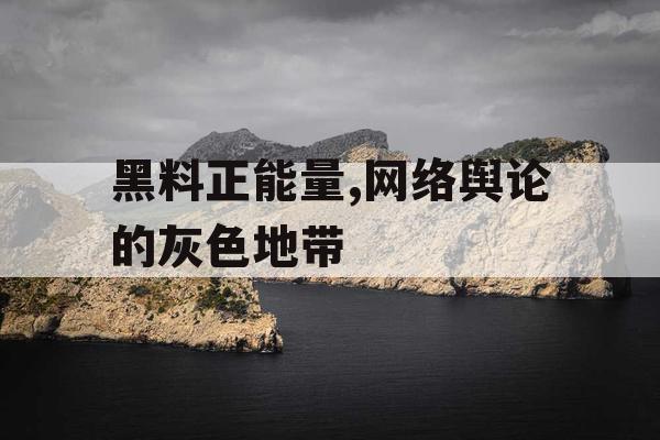 黑料正能量,网络舆论的灰色地带
