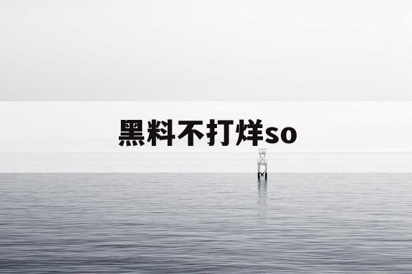 黑料不打烊so