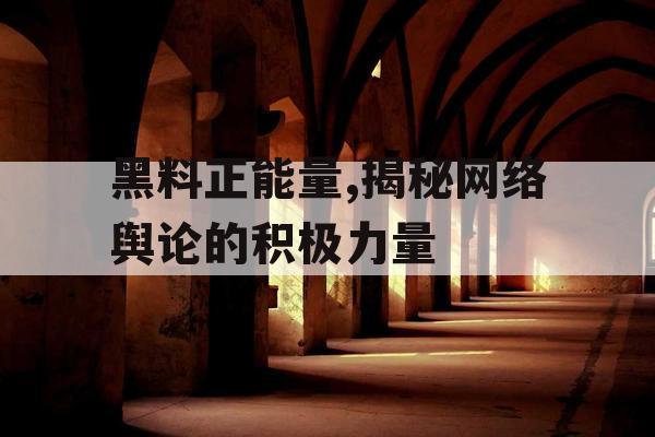黑料正能量,揭秘网络舆论的积极力量