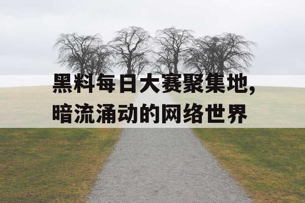 黑料每日大赛聚集地,暗流涌动的网络世界